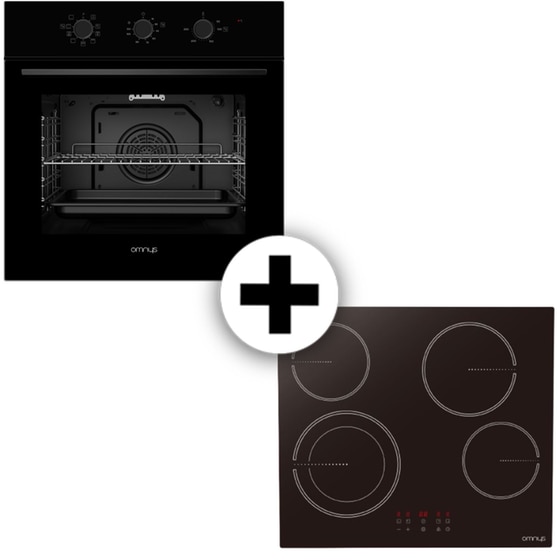 OMNYS CH641TFB & OV7009MRBL 70 Lt Μαύρο Εντοιχιζόμενος Σετ Φούρνος και Εστία image 0