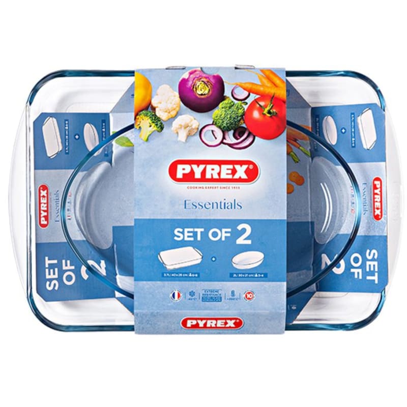 Ορθογώνιο Πυρίμαχο Σκεύος Γυάλινο PYREX ESSENTIALS 2τμχ