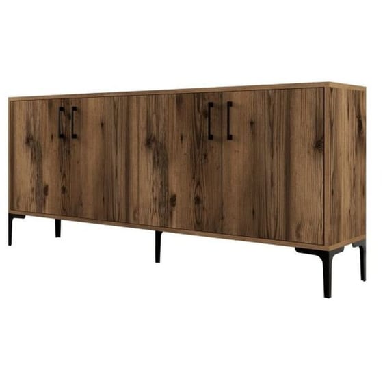 Μπουφές 24Mall Viterbo από Μοριοσανίδα/Μέταλλο 180x35x78 cm - Καρυδί image 0