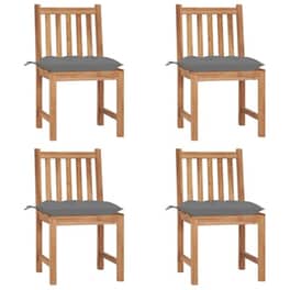 Vidaxl Καρέκλες Κήπου 4 Τεμ. Από Μασίφ Ξύλο Teak Με Μαξιλάρια