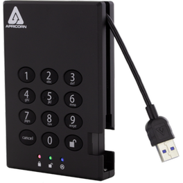 Apricorn Aegis Padlock USB 3.0 HDD 1  TB - Μαύρο