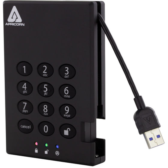 Apricorn Aegis Padlock USB 3.0 HDD 1 TB - Μαύρο image 0