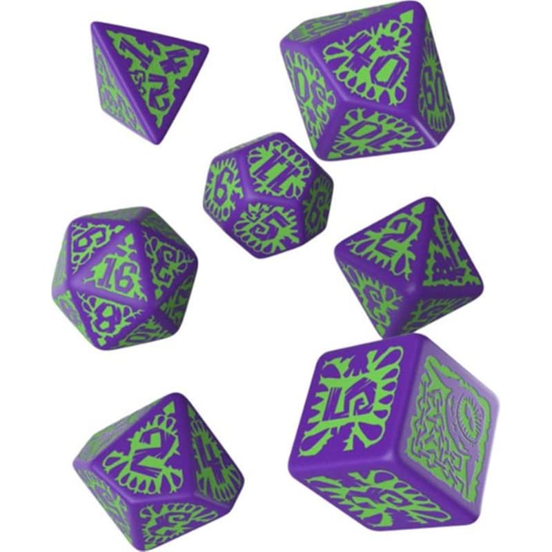Q-WORKSHOP Σετ Ζάρια - Pathfinder Dice Set - Goblin Purple And Green