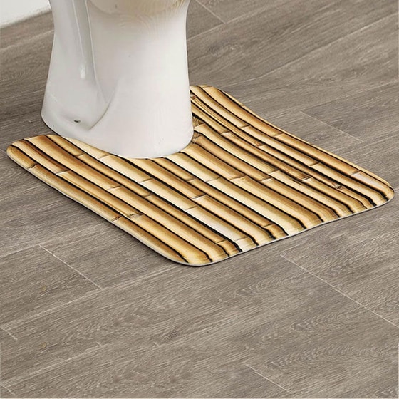 Πατάκι Λεκάνης Spitishop T-d Mekong 7702n690 από Microfiber 45x75cm - Μπεζ/Καφέ image 0