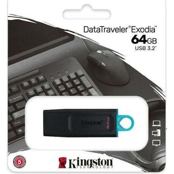 Kingston Technology DataTraveler 64GB Portable USB 3.2 Gen 1 Exodia Μαύρο image 3