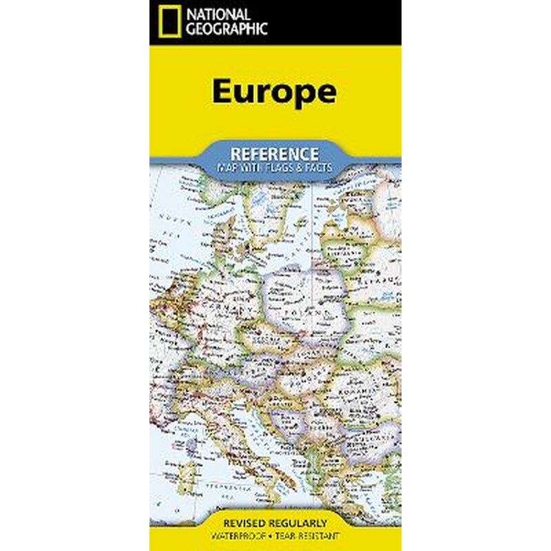 National Geographic Europe Map (Folded with Flags and Facts)