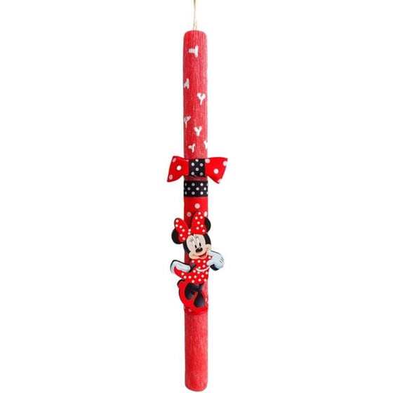 Χειροποίητη Λαμπάδα Αρωματική Disney με Minnie Mouse Κόκκινη image 0