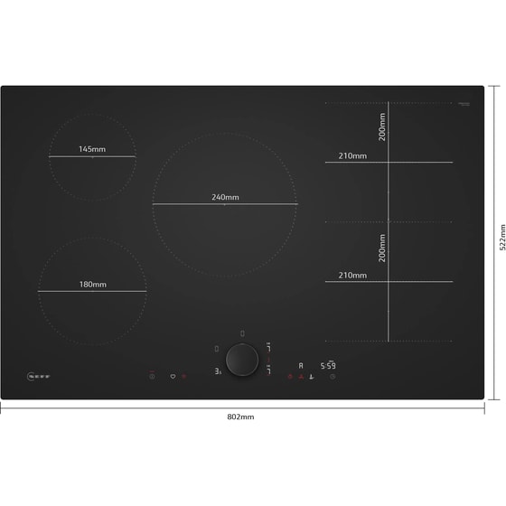 NEFF T68NUV4A0 80 cm Μαύρο Εστία Επαγωγική Αυτόνομη image 9