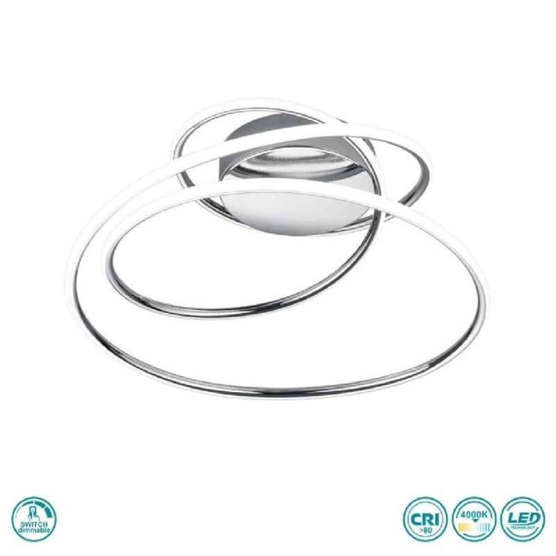 Trio Lighting Bologna Πλαφονιέρα Οροφής 48εκ. Λευκή με Ενσωματωμένο LED
