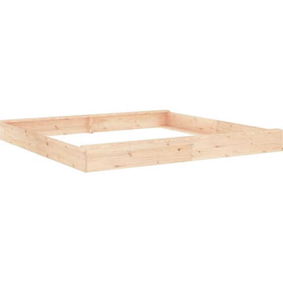 VidaXL Αμμοδόχος με Καθίσματα Τετράγωνη 200x200x20cm Ξύλινη - Φυσικό Χρώμα Ξύλου image 5