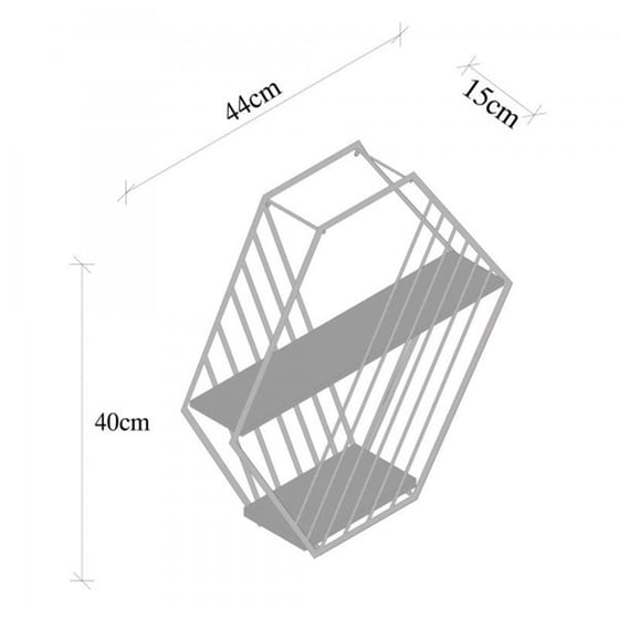 Ραφιέρα 24mall Gladiolo από Μέταλλο/Ξύλο 44x15x40 cm - Ανθρακί/Μαύρο image 2