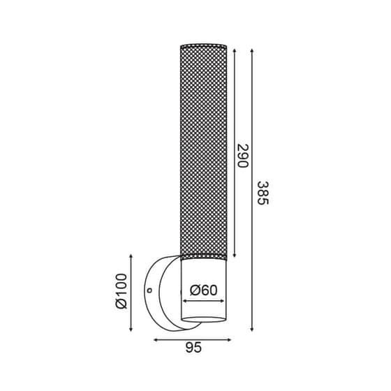 Απλίκα Τοίχου Aca Alcatraz Od601w39bk Μεταλλική 6x9.5x38.5 cm - Μαύρη image 1