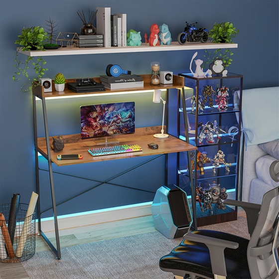 Γραφείο Βιβλιοθήκη Eureka Ergonomic από Μοριοσανίδα 120x57.7cm - Καφέ image 6