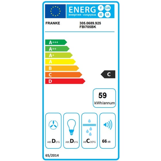 FRANKE Smart FBI 705 BK 70 cm Μαύρο Μηχανισμός Απορρόφησης image 1