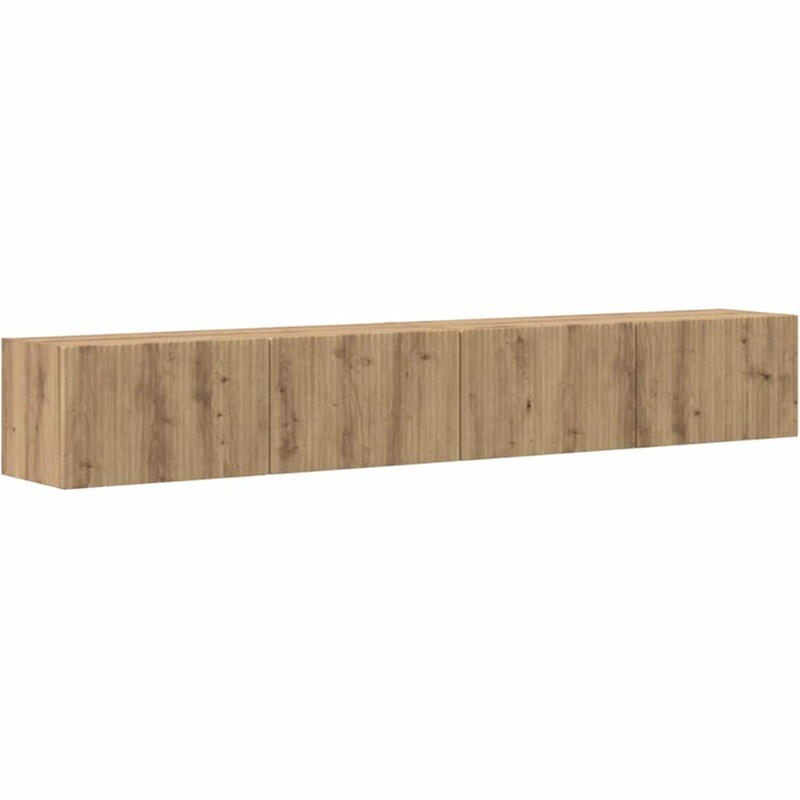 Έπιπλο Τηλεόρασης VidaXL Επιτοίχιο 2 τμχ 98 x 31 x 29,5 cm - Καρυδιά