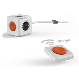 Πολύπριζο Allocacoc Powercube Remote Set 4 Θέσεων 1.5m - Λευκό/Πορτοκαλί