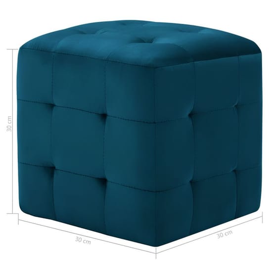 Κομοδίνο Vidaxl Από Βελούδινο Ύφασμα 2τμχ 30x30x30 cm - Μπλε image 5