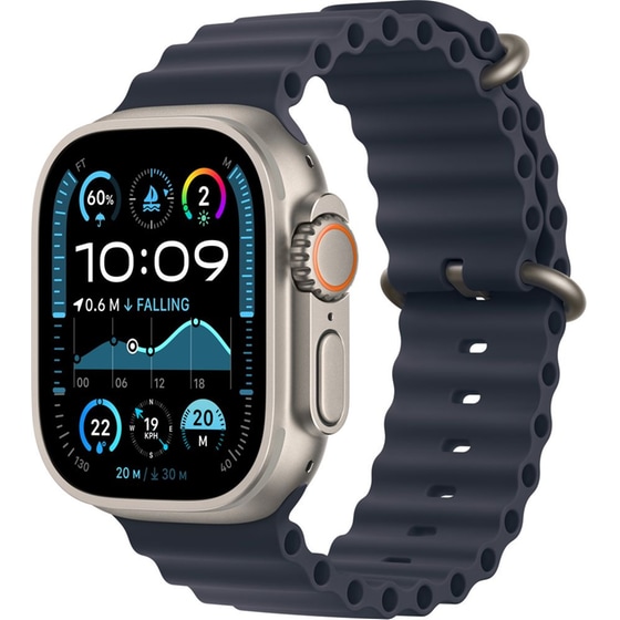 Apple Watch Ultra 2 GPS + Cellular 49mm Natural Titanium Case with Navy Ocean Band image 0