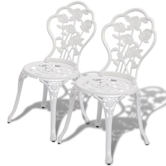 Καρέκλες Bistro Vidaxl από Χυτό Αλουμίνιο 2 Τεμ. 41x49x81.5cm - Λευκές image 0