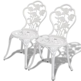 Καρέκλες Bistro Vidaxl από Χυτό Αλουμίνιο 2 Τεμ. 41x49x81.5cm - Λευκές