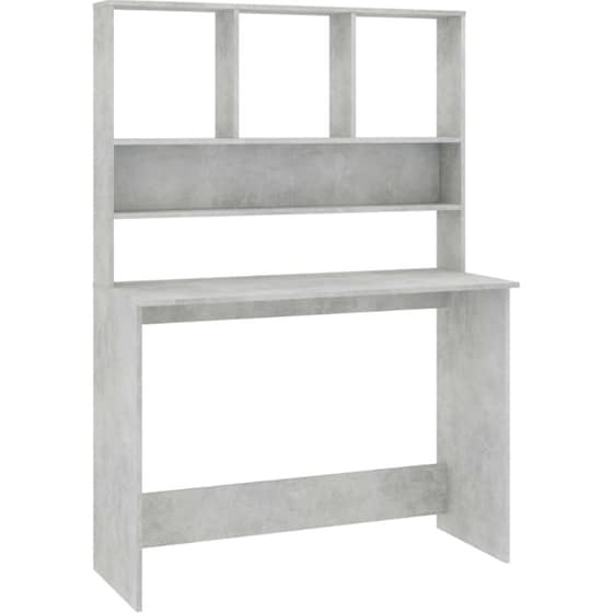 Γραφείο VidaXL με Ράφια από Μοριοσανίδα 110x45x157 cm - Γκρι Σκυροδέματος image 0
