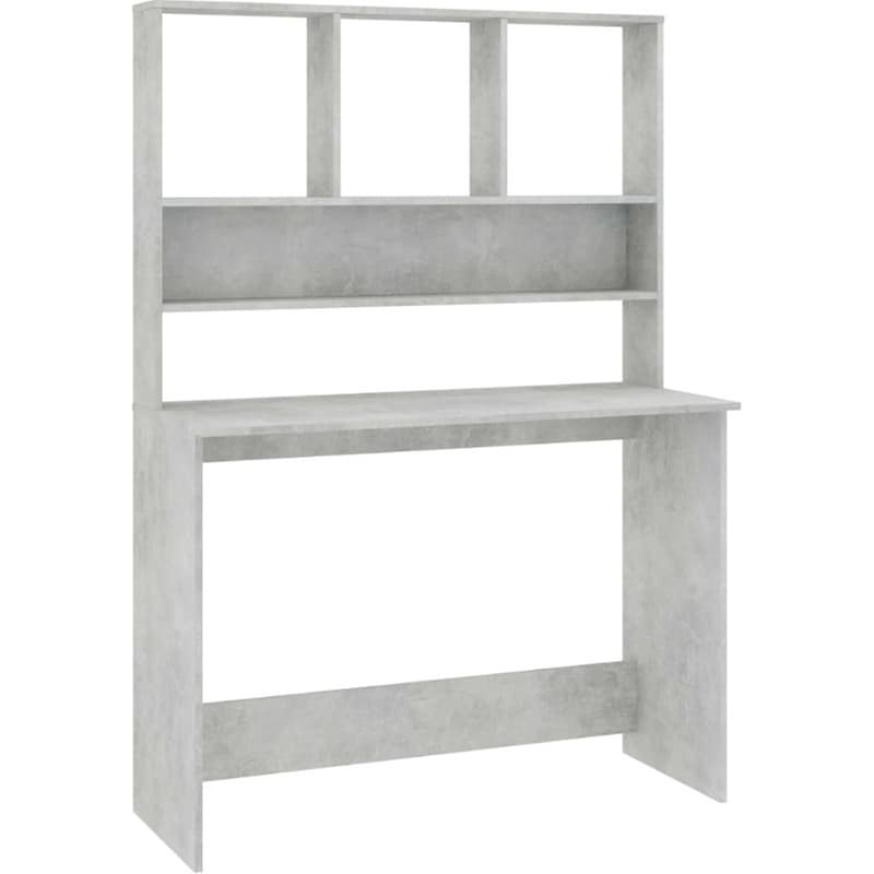 Γραφείο VidaXL με Ράφια από Μοριοσανίδα 110x45x157 cm - Γκρι Σκυροδέματος