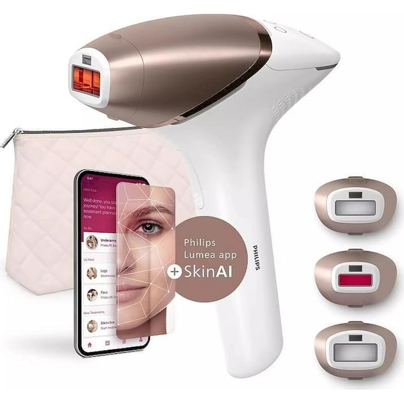 Αποτριχωτική Μηχανή PHILIPS Lumea BRI973/00 με Τεχνολογία IPL για Σώμα Πρόσωπο Χρυσό/Λευκό