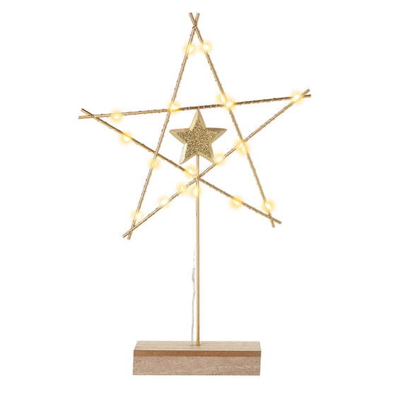 Xριστουγεννιάτικο Διακοσμητικό Αστέρι από Ξύλο με Led image 0