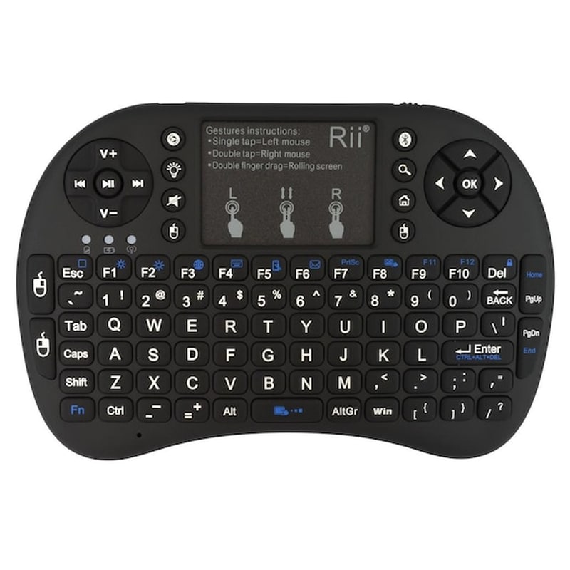 KEYWIN Keywin Mini Rii i8+ Ασύρματο Πληκτρολόγιο με Touchpad (US)