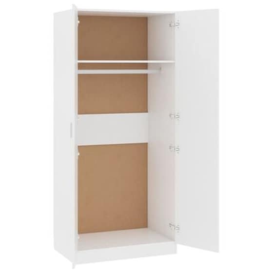 Δίφυλλη Ντουλάπα Vidaxl από Μοριοσανίδα 80x52x180cm - Λευκό image 3