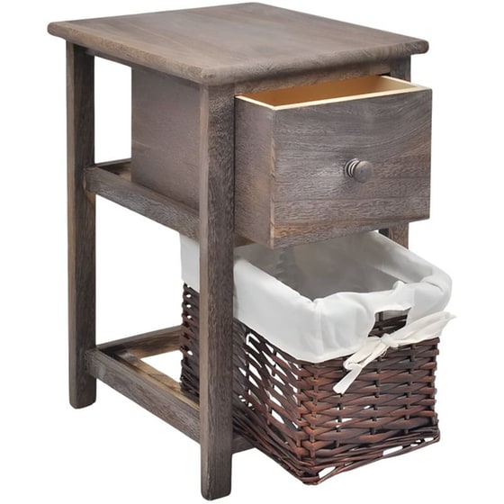Κομοδίνο Vidaxl Από Ξύλο Παυλώνιας 2τμχ 28x31x45 cm - Καφέ image 3