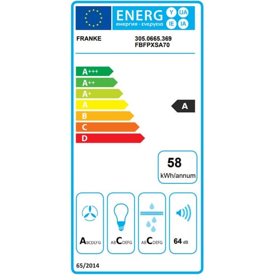 FRANKE Mythos FBFP XS A70 Box Plus 70 cm Inox Μηχανισμός Απορρόφησης image 2