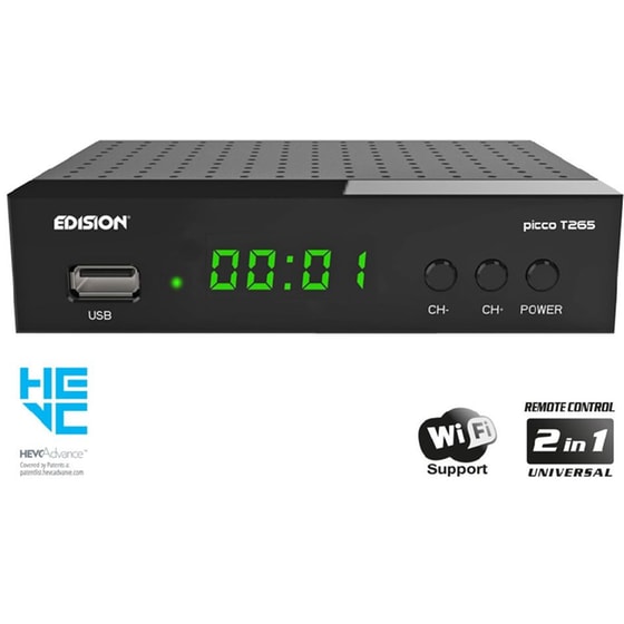 Ψηφιακός Δέκτης Edision Picco T265 Pro Mpeg-4 - Μαύρο image 0