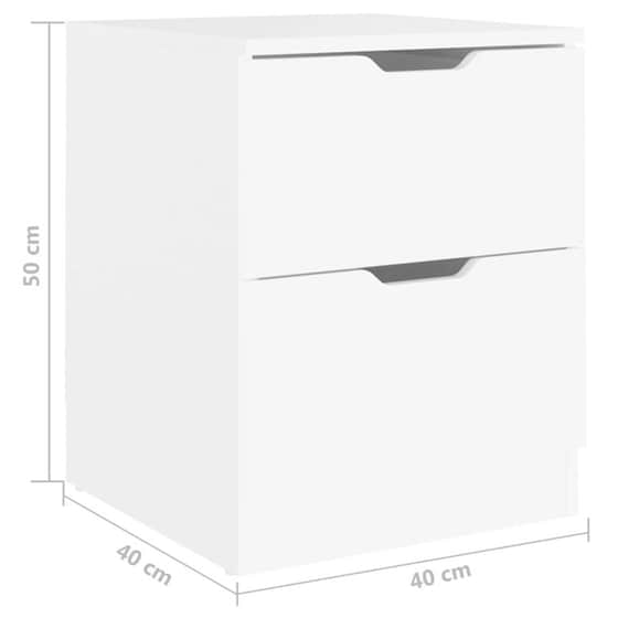 Κομοδίνο Vidaxl Από Μοριοσανίδα 40x40x50 cm - Λευκό image 4