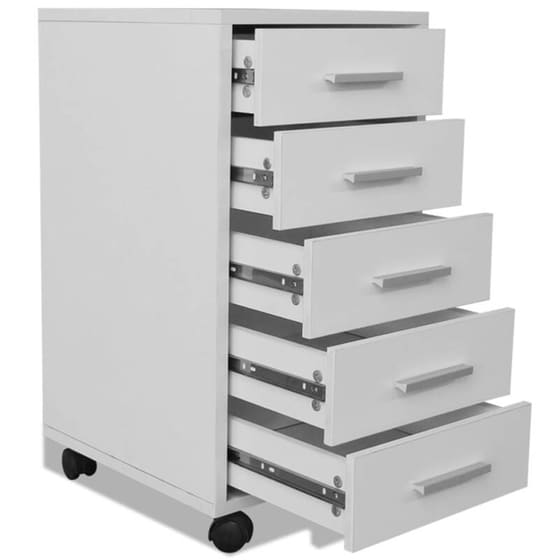 Συρταριέρα Γραφείου VidaXL από Μοριοσανίδα/MDF 33x38x63 cm  - Λευκό image 3