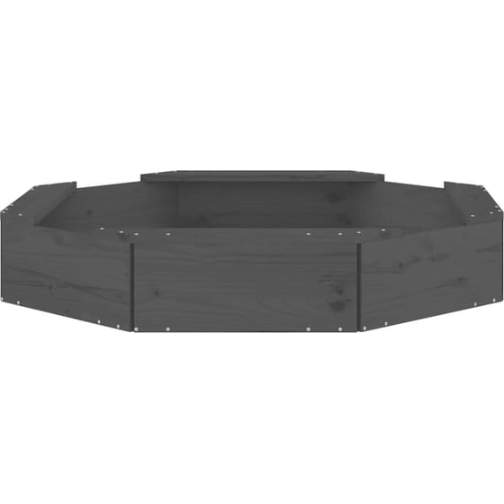 VidaXL Αμμοδόχος με Καθίσματα Οκτάγωνη 111x111x20cm Ξύλινη - Γκρι image 3