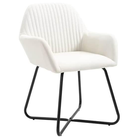 Καρέκλες Τραπεζαρίας Vidaxl  Υφασμάτινες 4 Τμχ - Κρεμ image 3