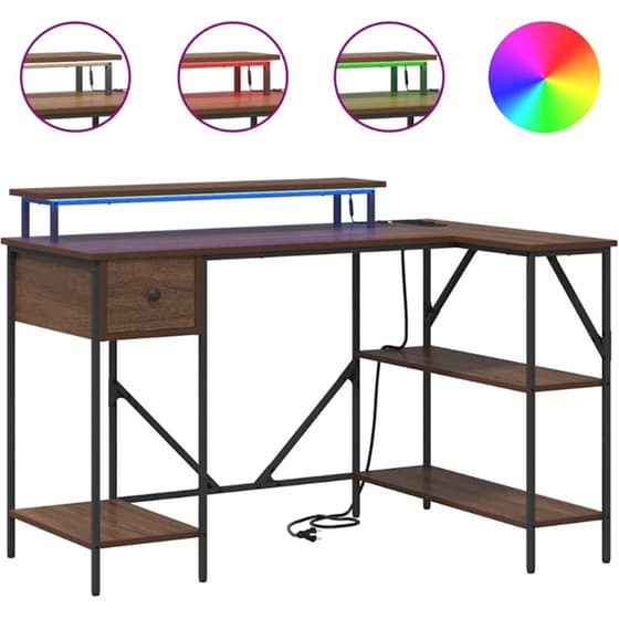 Γραφείο VidaXL από Επεξεργασμένο Ξύλο 120x79x86,5 cm - Καφέ Δρυς image 3