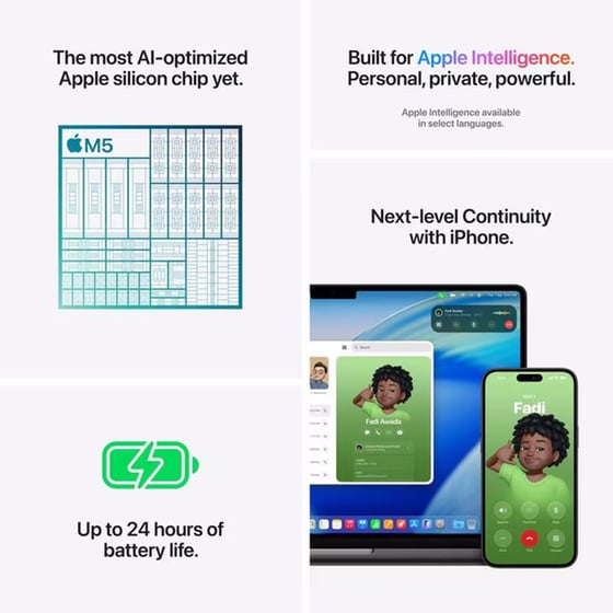 Apple MacBook Pro 14" M5 Chip QHD+ (Apple M5 10 Cores/16GB/512GB SSD/10 Cores GPU/macOS) Space Black image 5