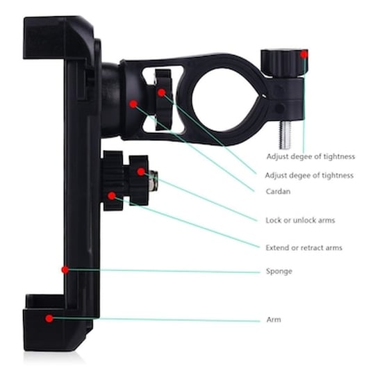 Universal Grip Βάση Στήριξης Ποδηλάτου - Μηχανής Για 3,5 - 7 Ιντσών Smartphone - Gps image 4