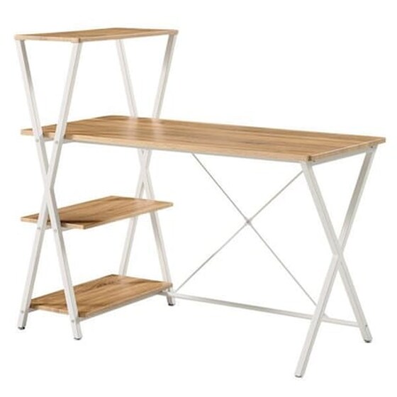 Γραφείο Βιβλιοθήκη Nextdeco από Μοριοσανίδα 120x65cm - Φυσικό/Λευκό image 0