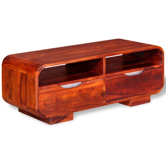 Τραπεζάκι Σαλονιού VidaXL από Μασίφ Ξύλο Sheesham 90x40x35cm - Καφέ image 2