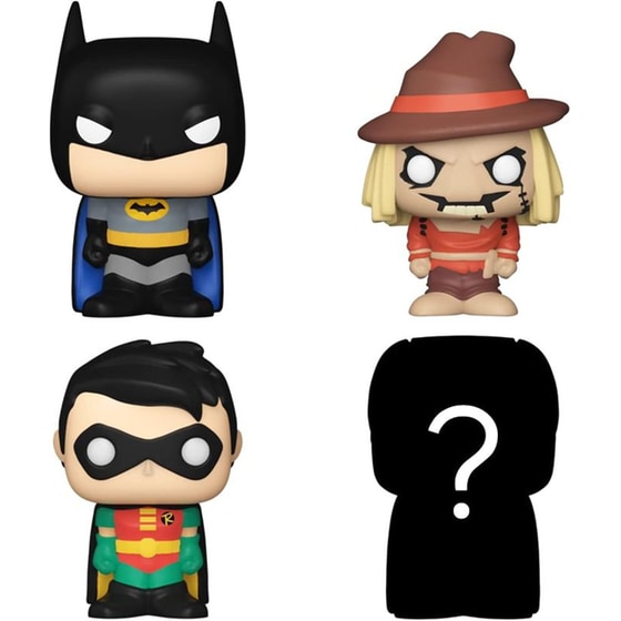 Funko Bitty Pop! DC Super Heroes - Batman, Robin, Scarecrow And Chase Mystery 4-Pack image 0