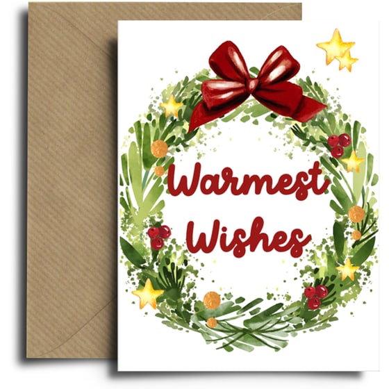 Χριστουγεννιάτικη Κάρτα Spread The Magic Ευχές με Στεφάνι 12x17cm image 0