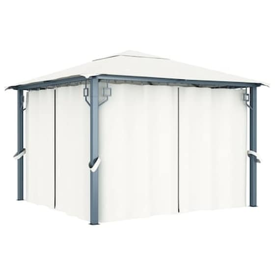 Κιόσκι Vidaxl Αλουμίνιο με Κουρτίνα 300x300cm - Κρεμ image 0