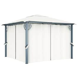 Κιόσκι Vidaxl Αλουμίνιο με Κουρτίνα 300x300cm - Κρεμ