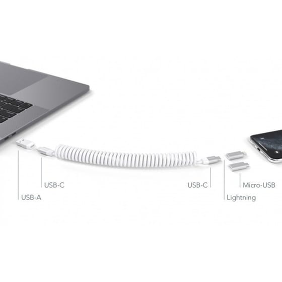 Σετ Καλωδίων Vonmählen Allroundo Usb,Usb-C to Lightning,micro USB,Usb-C 1.2m - White image 4