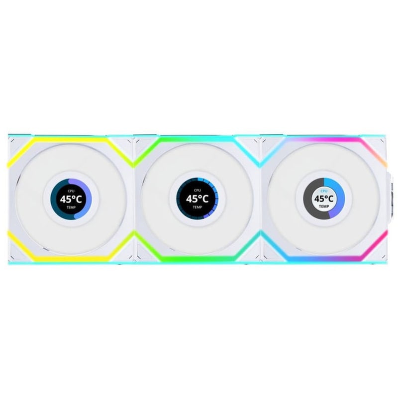 Case Fan Lian-Li Unifan SL Wireless LCD 120mm RGB - Λευκό