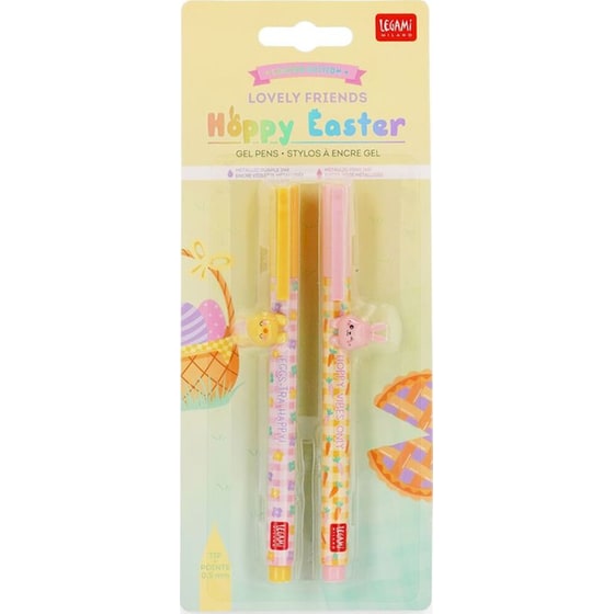 Σετ Στυλό Gel Legami Lovely Friends Hoppy Easter 2 Χρώματα 0.5mm image 5