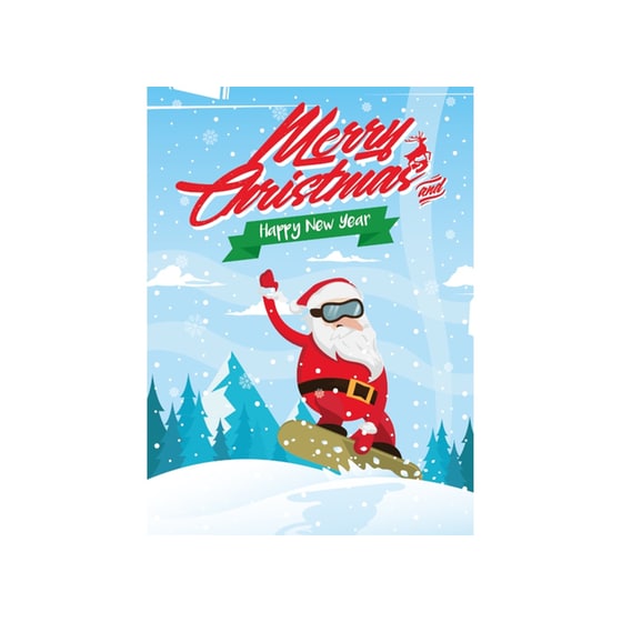 Χριστουγεννιάτικη Κάρτα Άη Βασίλης με Skateboard image 0